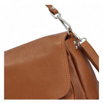Dámská kožená crossbody kabelka koňaková - Delami Madleen