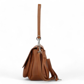 Dámská kožená crossbody kabelka koňaková - Delami Madleen