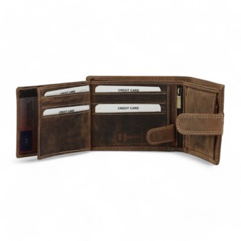 Pánská kožená peněženka hnědá - Diviley Kostas Kapr