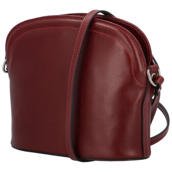 Dámská kožená crossbody kabelka vínová - Delami Imotey