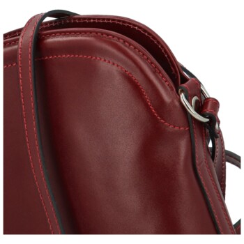 Dámská kožená crossbody kabelka vínová - Delami Imotey