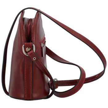 Dámská kožená crossbody kabelka vínová - Delami Imotey