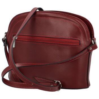 Dámská kožená crossbody kabelka vínová - Delami Imotey