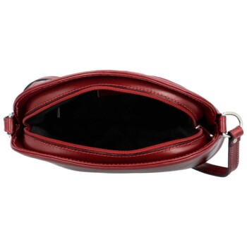 Dámská kožená crossbody kabelka vínová - Delami Imotey
