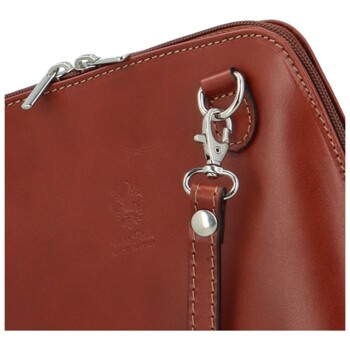 Dámská kožená crossbody hnědá - Delami Jaime