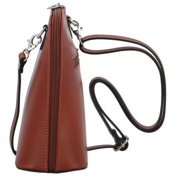 Dámská kožená crossbody hnědá - Delami Jaime