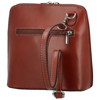 Dámská kožená crossbody hnědá - Delami Jaime