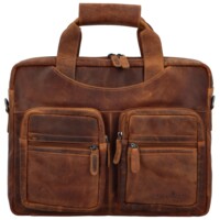 Velká pánská kožená taška na notebook camel - Greenwood Experes