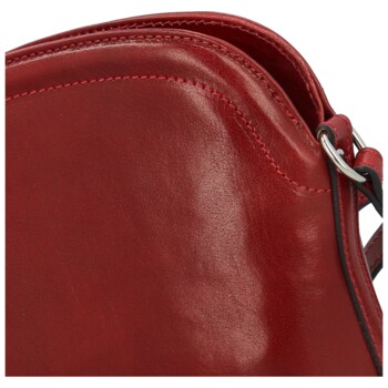 Dámská kožená crossbody kabelka červená - Delami Silena