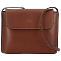 Dámská kožená crossbody kabelka hnědá - Delami Vera Pelle Walli
