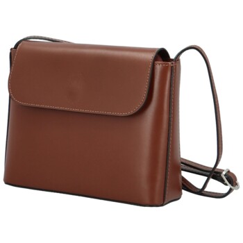Dámská kožená crossbody kabelka hnědá - Delami Walli