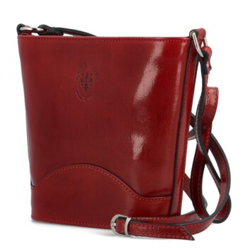 Dámská kožená crossbody kabelka červená - Delami Saimix