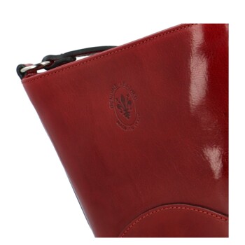 Dámská kožená crossbody kabelka červená - Delami Saimix
