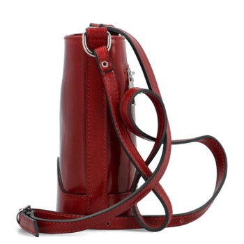 Dámská kožená crossbody kabelka červená - Delami Saimix