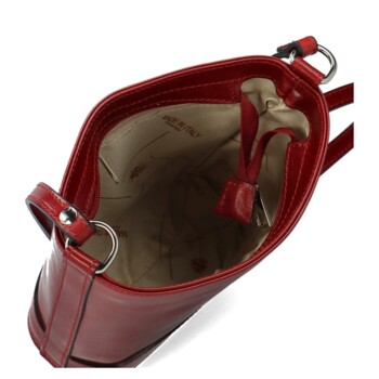 Dámská kožená crossbody kabelka červená - Delami Saimix