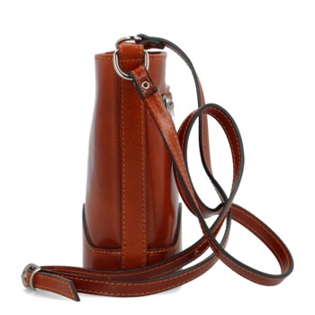 Dámská kožená crossbody kabelka koňaková - Delami Saimix