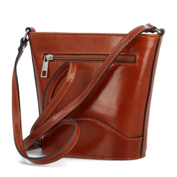 Dámská kožená crossbody kabelka koňaková - Delami Saimix