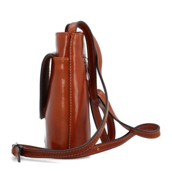Dámská kožená crossbody kabelka koňaková - Delami Ilaria