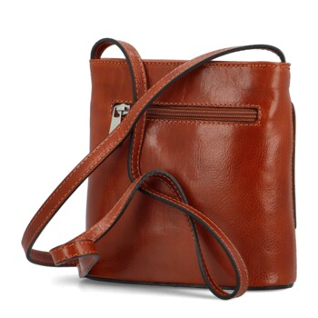 Dámská kožená crossbody kabelka koňaková - Delami Ilaria