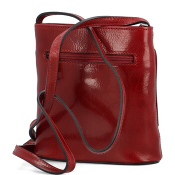 Dámská kožená crossbody kabelka červená - Delami Ilaria
