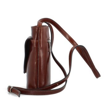 Dámská kožená crossbody kabelka hnědá - Delami Ilaria