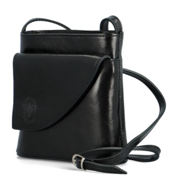 Dámská kožená crossbody kabelka černá - Delami Ilaria