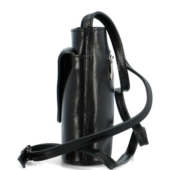 Dámská kožená crossbody kabelka černá - Delami Ilaria