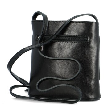 Dámská kožená crossbody kabelka černá - Delami Ilaria