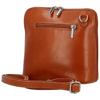 Dámská kožená crossbody kabelka koňaková - Delami Dosia
