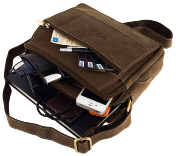 Pánská kožená crossbody/taška hnědá - Wild Trewor