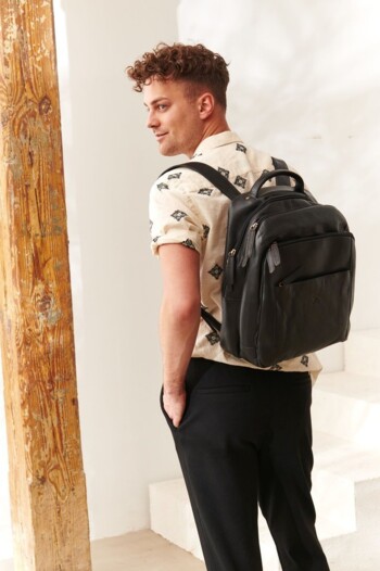 Pánský kožený batoh černý - Wild Abdon