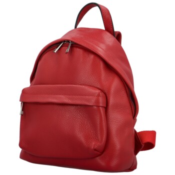 Dámský kožený batoh červený - Delami Vera Pelle Jeasse