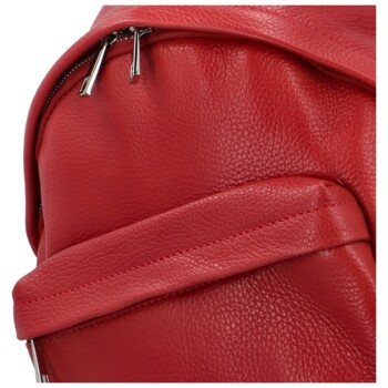 Dámský kožený batoh červený - Delami Vera Pelle Jeasse