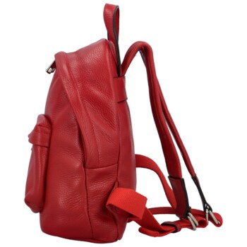 Dámský kožený batoh červený - Delami Vera Pelle Jeasse
