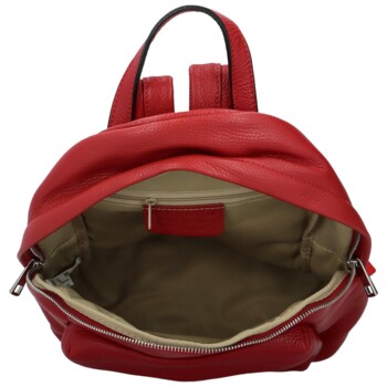 Dámský kožený batoh červený - Delami Vera Pelle Jeasse