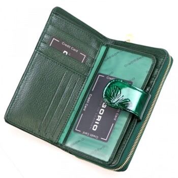 Dámská kožená peněženka zelená - Gregorio Angi