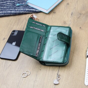 Dámská kožená peněženka zelená - Gregorio Clodien
