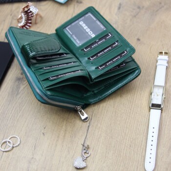 Dámská kožená peněženka zelená - Gregorio Clodien