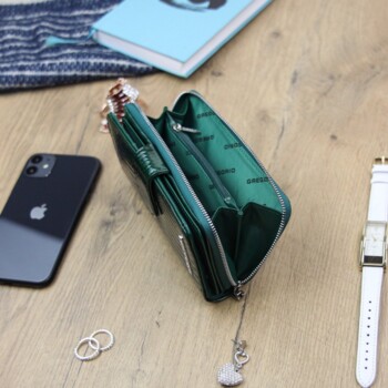 Dámská kožená peněženka zelená - Gregorio Clodien