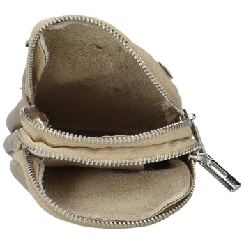 Dámské kožené crossbody pouzdro taupe - Delami Valli