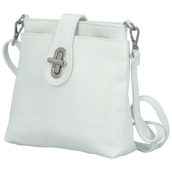 Dámská kožená crossbody kabelka bílá - Delami Vera Pelle Laira