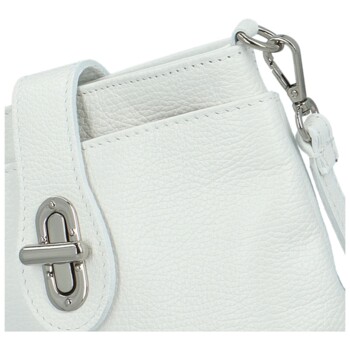 Dámská kožená crossbody kabelka bílá - Delami Vera Pelle Laira