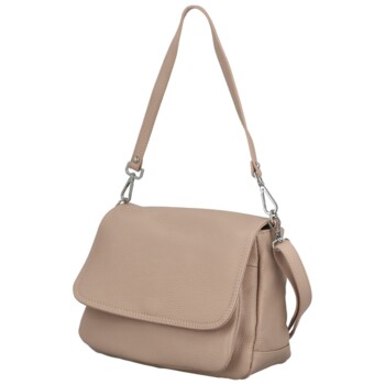 Dámská kožená crossbody kabelka pudrová - Delami Madleen