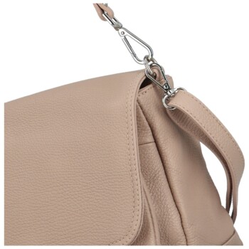 Dámská kožená crossbody kabelka pudrová - Delami Madleen