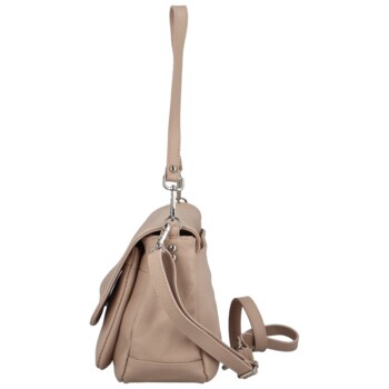 Dámská kožená crossbody kabelka pudrová - Delami Madleen