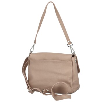 Dámská kožená crossbody kabelka pudrová - Delami Madleen