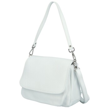 Dámská kožená crossbody kabelka bílá - Delami Madleen