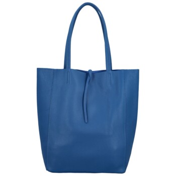 Dámská kožená kabelka modrá - Delami Vera Pelle Ernesta new