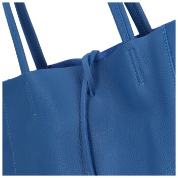 Dámská kožená kabelka modrá - Delami Vera Pelle Ernesta new