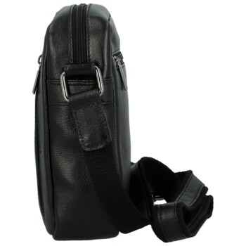 Pánská kožená crossbody taška černá - Bellugio Pedro